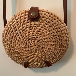 NWT J. Crew Factory Round Rattan Purse